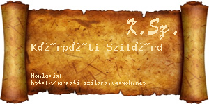 Kárpáti Szilárd névjegykártya