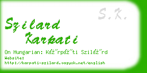 szilard karpati business card